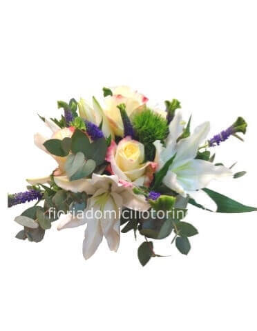 Centrotavola con rose e lilium Small